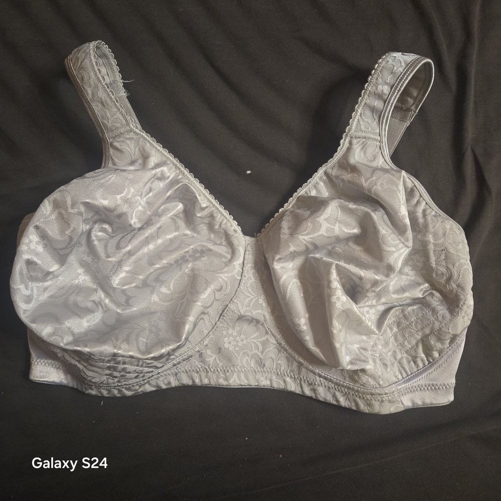 Playtex Light Gray Lace-Detail Full Coverage Bra